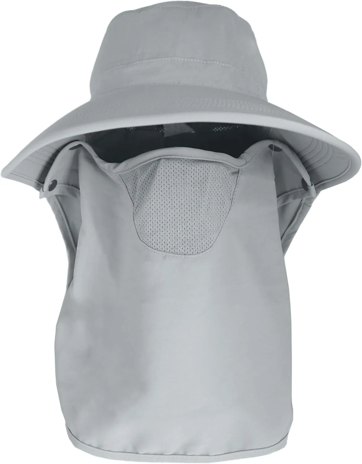 Unisex Wide Brim Hiking Sun Hat with Neck Flap and Face Cover