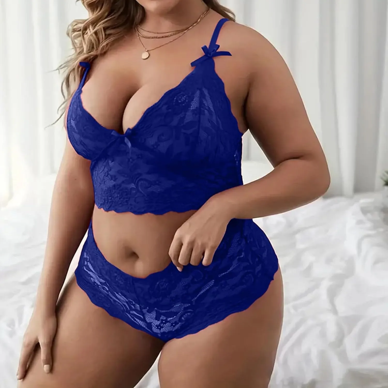 Valentine's Day Sexy Lingerie for Women Sexy Lace Bralette High Waist Panty Set New Years Eve Lingerie for Women
