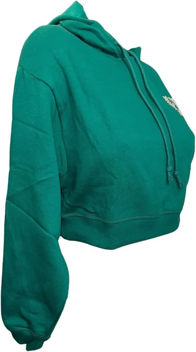 Victoria's Secret Pink Everyday Fleece Cropped Hoodie Color Green New