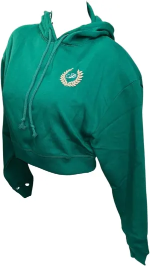 Victoria's Secret Pink Everyday Fleece Cropped Hoodie Color Green New