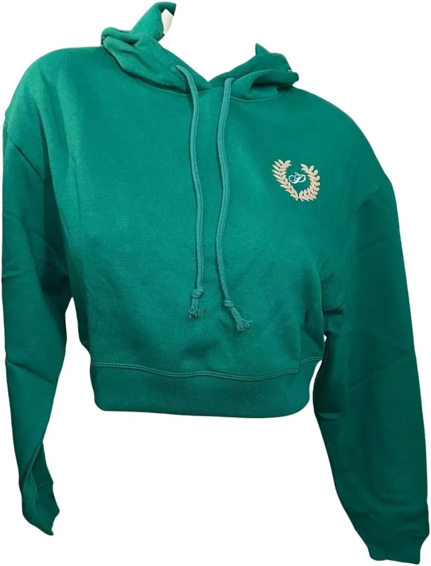 Victoria's Secret Pink Everyday Fleece Cropped Hoodie Color Green New