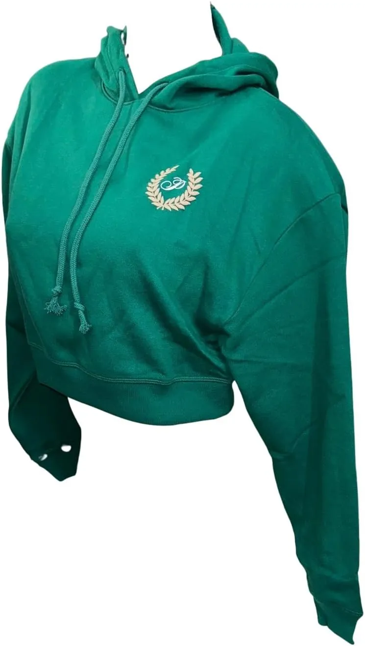 Victoria's Secret Pink Everyday Fleece Cropped Hoodie Color Green New
