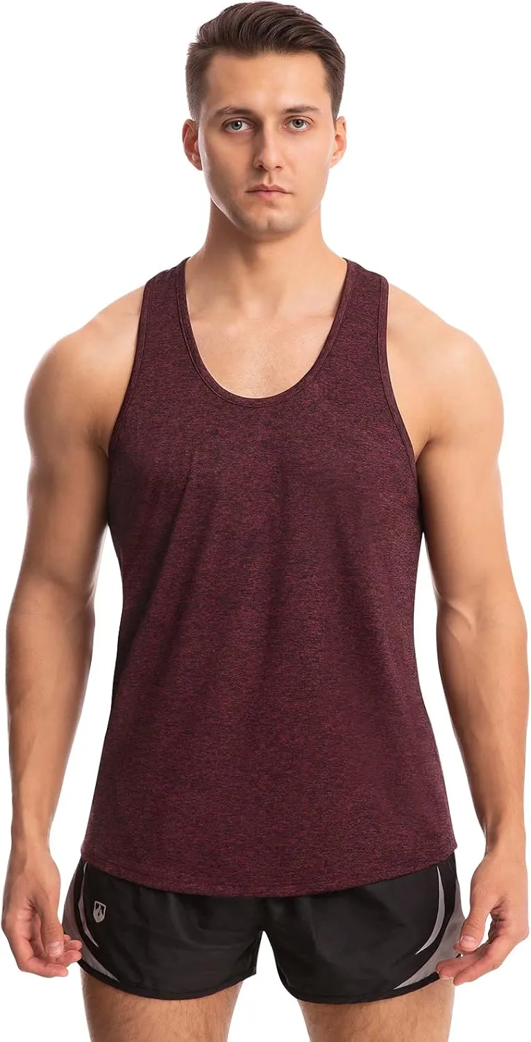 Vislivin Workout Tank Tops for Men Quick Dry Y-Back Tanks Bodybuilding Sleeveless Shirts-4 Packs