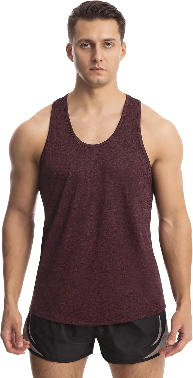 Vislivin Workout Tank Tops for Men Quick Dry Y-Back Tanks Bodybuilding Sleeveless Shirts-4 Packs