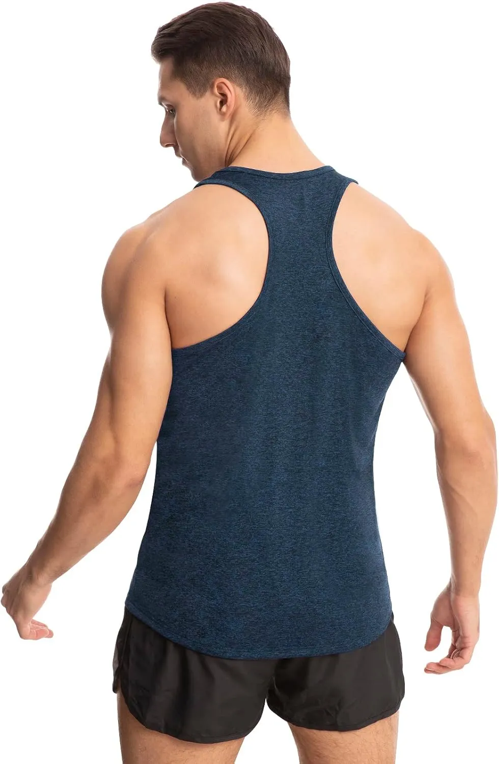 Vislivin Workout Tank Tops for Men Quick Dry Y-Back Tanks Bodybuilding Sleeveless Shirts-4 Packs