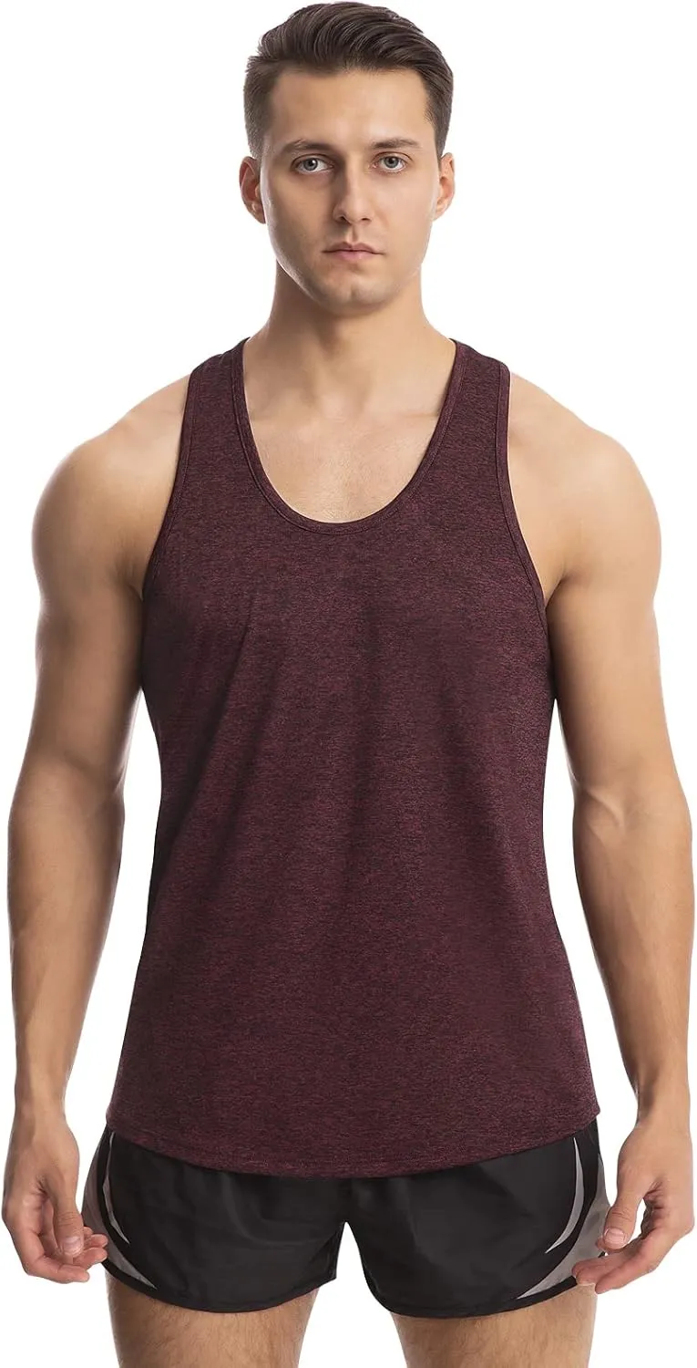 Vislivin Workout Tank Tops for Men Quick Dry Y-Back Tanks Bodybuilding Sleeveless Shirts-4 Packs