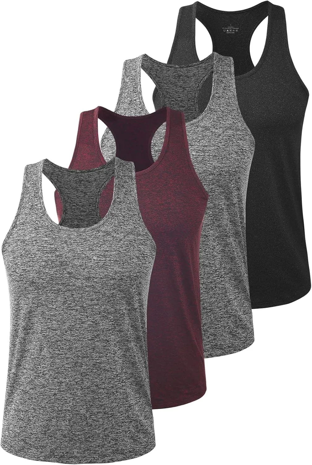 Vislivin Workout Tank Tops for Men Quick Dry Y-Back Tanks Bodybuilding Sleeveless Shirts-4 Packs