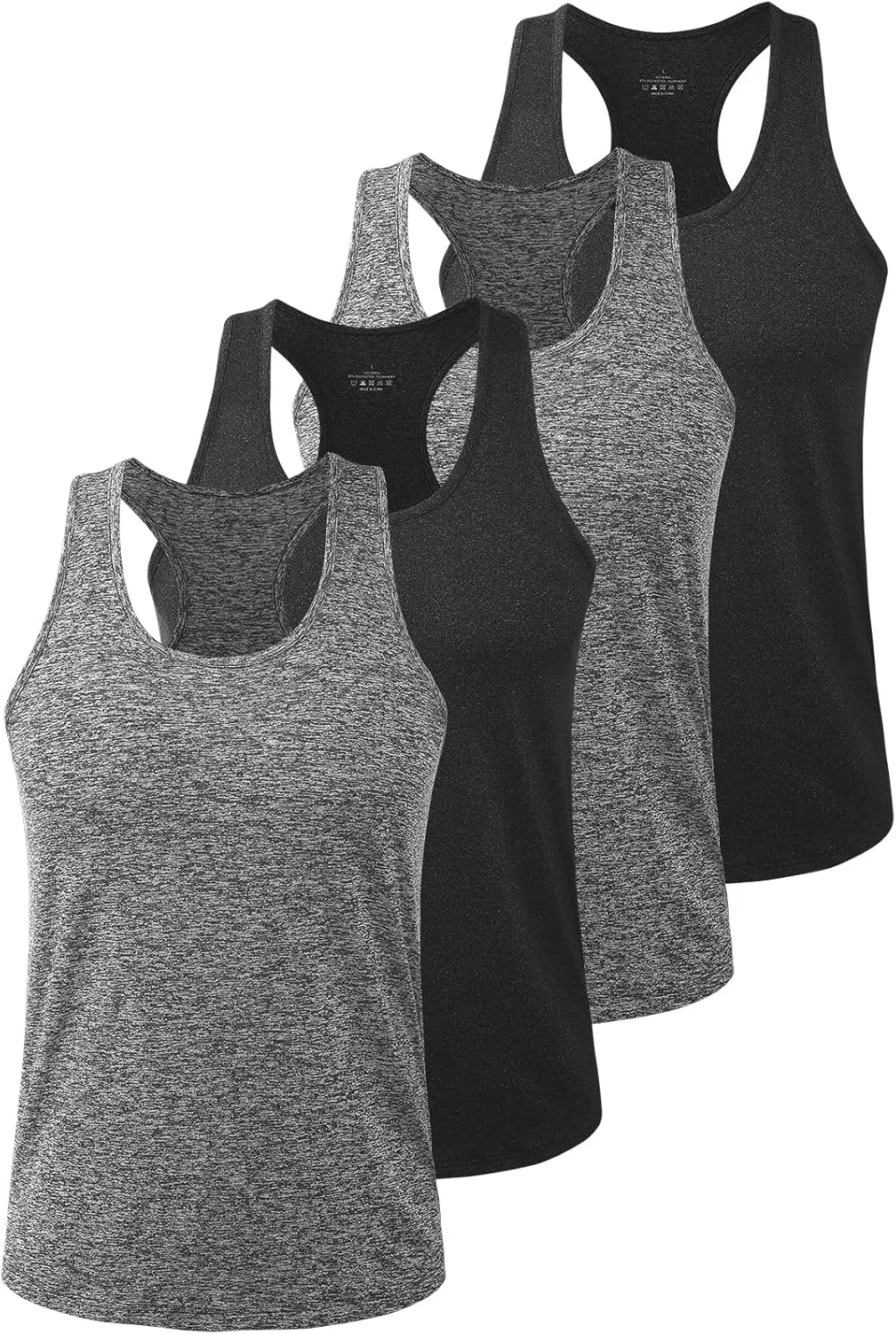 Vislivin Workout Tank Tops for Men Quick Dry Y-Back Tanks Bodybuilding Sleeveless Shirts-4 Packs