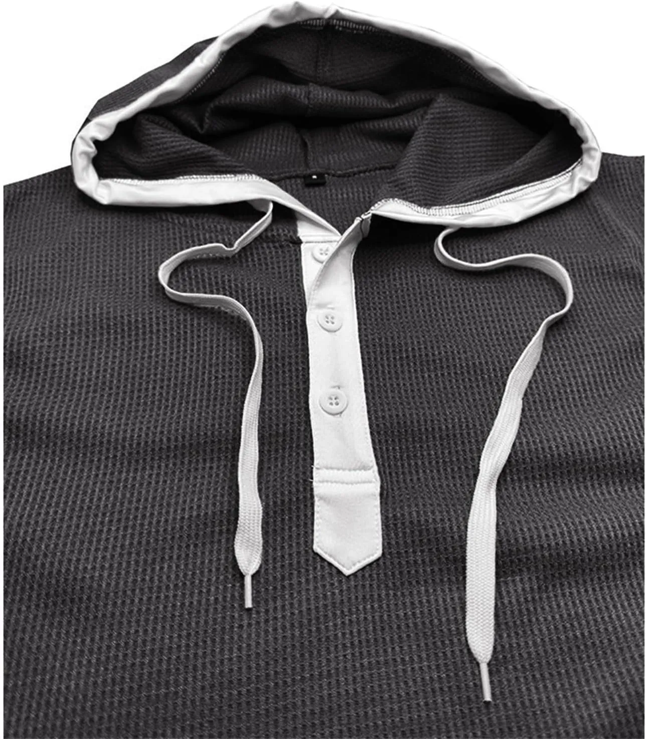 Waffle Tank Top for Men Hooded Shirts Gym Workout Bodybuilding Sleeveless Muscle T Shirts Block Color Vest Hoodies