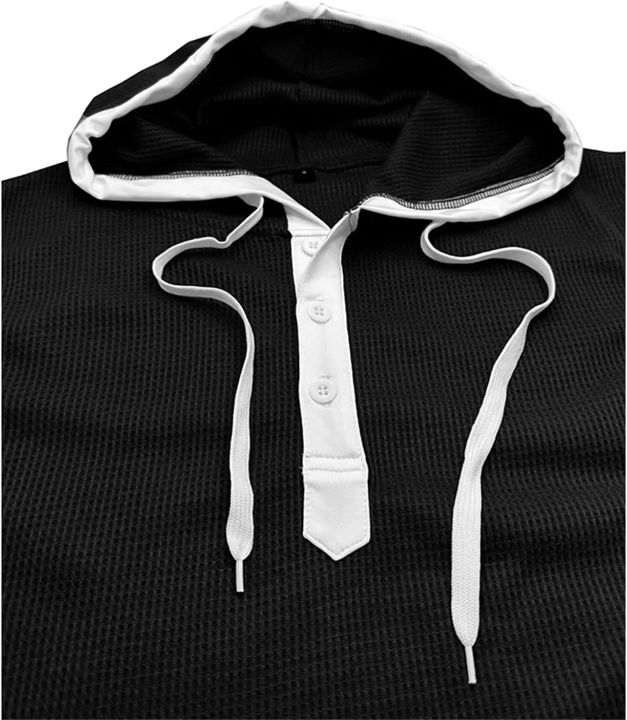 Waffle Tank Top for Men Hooded Shirts Gym Workout Bodybuilding Sleeveless Muscle T Shirts Block Color Vest Hoodies