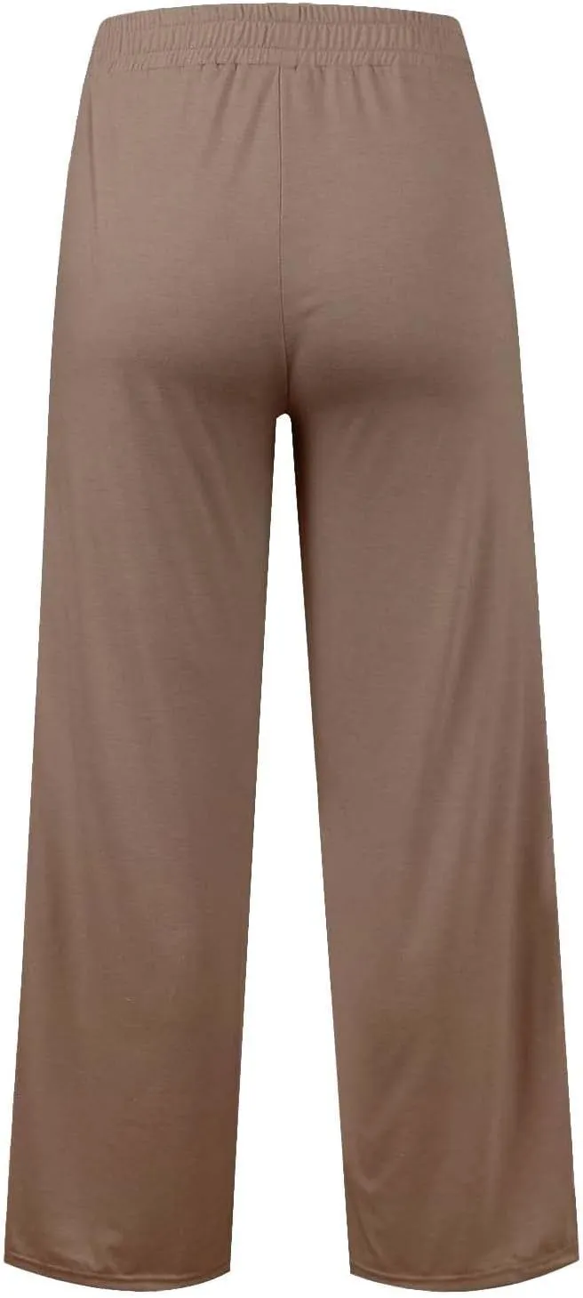 Wide Leg Sweatpants for Kids Girls Elastic Drawstring Baggy Straight Leg Comfy Plain Joggers Trousers with Pockets