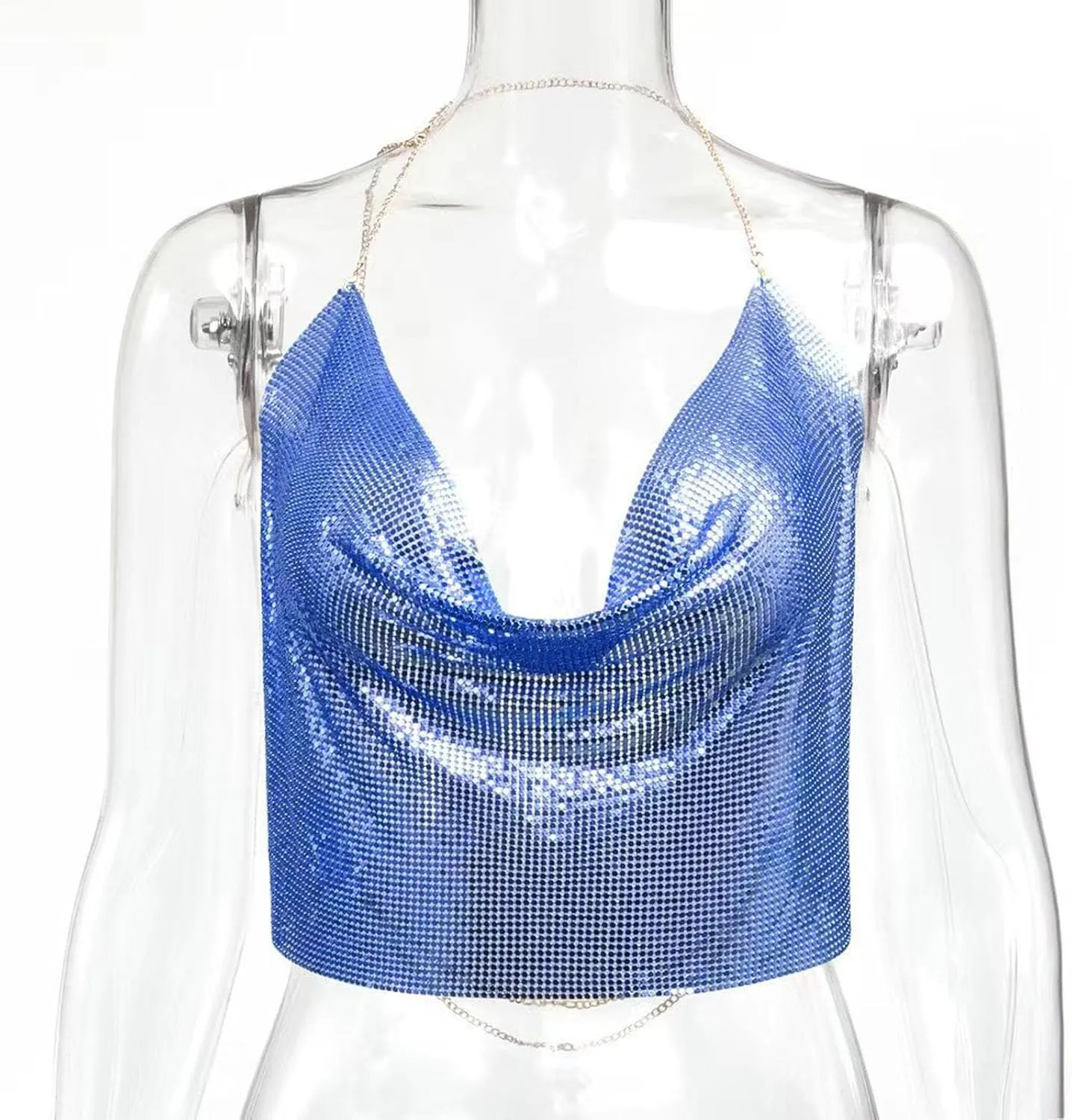 Women Chain Sexy Clothes Beading Tassel Sleeveless Backless Crop Top Club Vintage Tank Tops Wardrobe Women