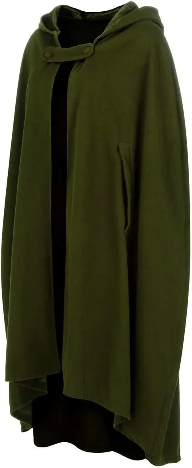 Women Hooded Wool Blend Maxi Long Cape Poncho Maxi Cloak Coat Fall Winter Trench Coat Robe Gothic Plus Size Clothes