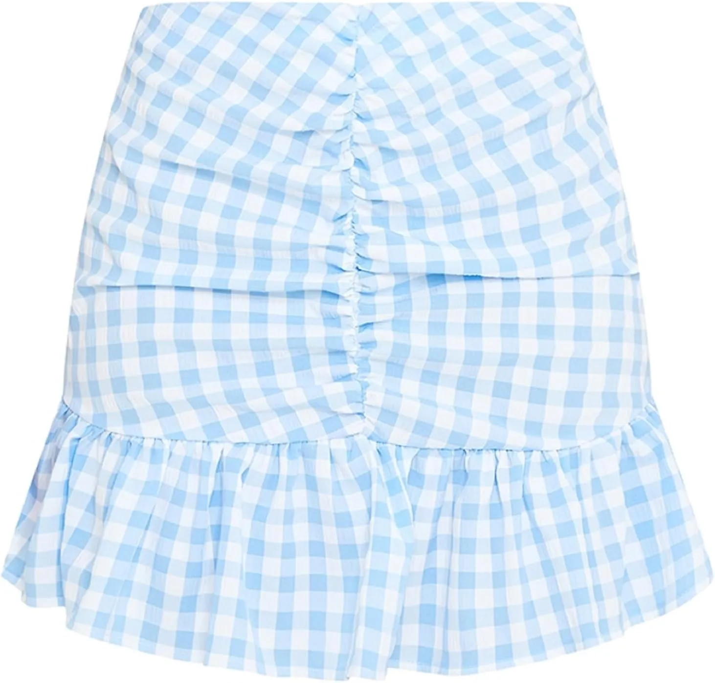Women Lace Ruffle Mini Skirt Plaid Low Rise Pleated Aline Skirt Fairy Flowy Gingham Short Skirt Aesthetic