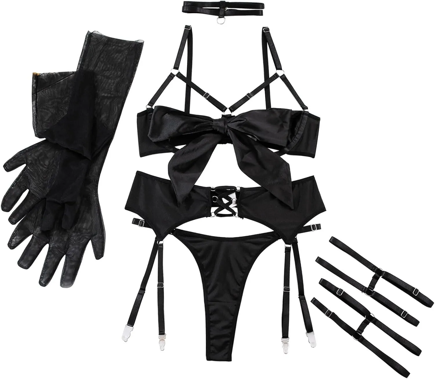 Women Lingerie Womens Lingerie Set Lace Bralette And Panty Set Strappy LaceLingerie Sexy Nighty with Garter Belt
