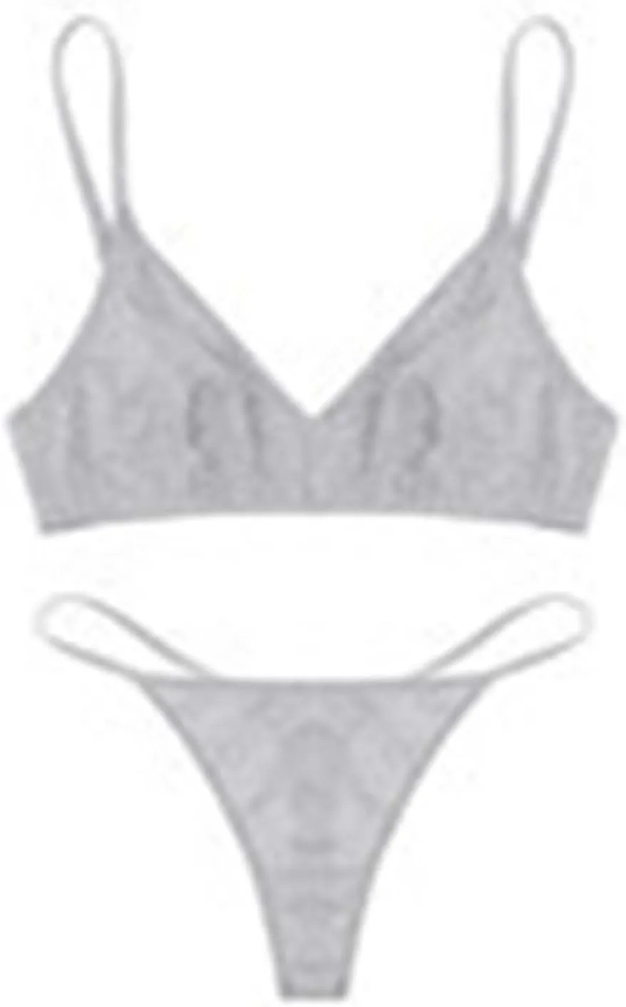 Women Lingerie Women's Minimalist Soft Breathable Wireless Non Padded High Stretch Sports Bralette Set Lace Mesh