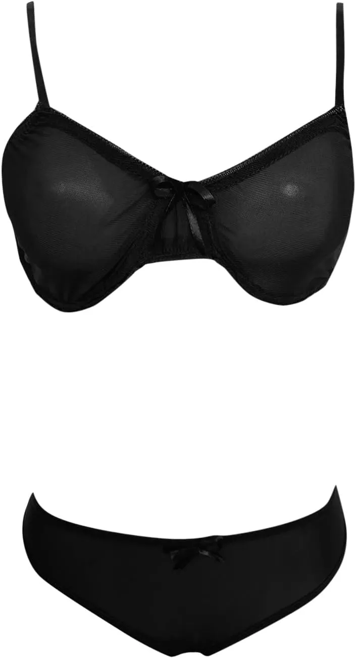 Women Push Up Bra and Panty Set Chemise with Thong Sexy Halter Bralette High Waist Panty Set Lingerie Underwire Set