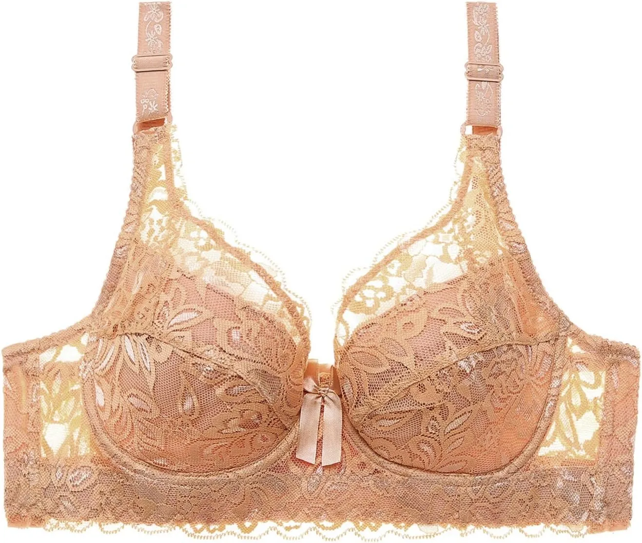 Women Sexy Lace Bras for Women, Lace Plus Size Full Coverage Underwire Unlined Bralette with Support Everyday Bras