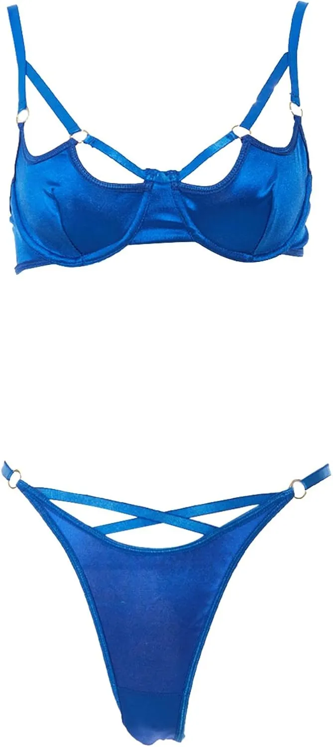 Women Sexy Lingerie Nightclub Spicy Girls Funny Underwear Set Sexy Bra and Panty Sets 2 Piece Lace Bralette Set