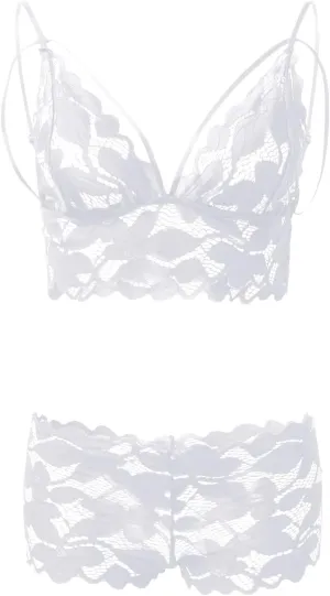 Women Sexy Lingerie Set for Women Sexy Lace Halter Bralette High Waist Panty Set