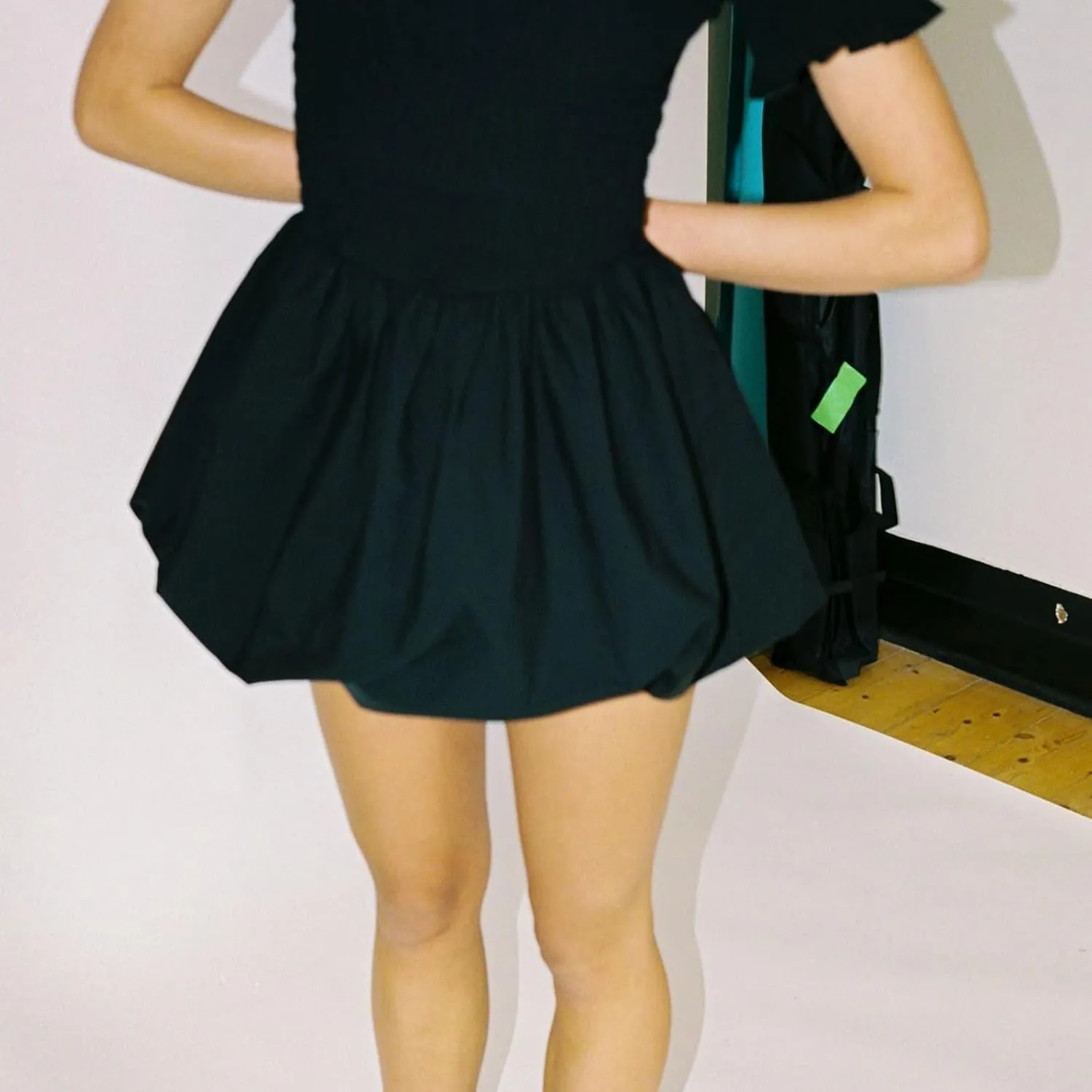 Women Y2k Bubble Mini Skirt Ruffle Hem Pleated Short Skirts High Waist Puffy A-Line Flared Skirt Streetwear