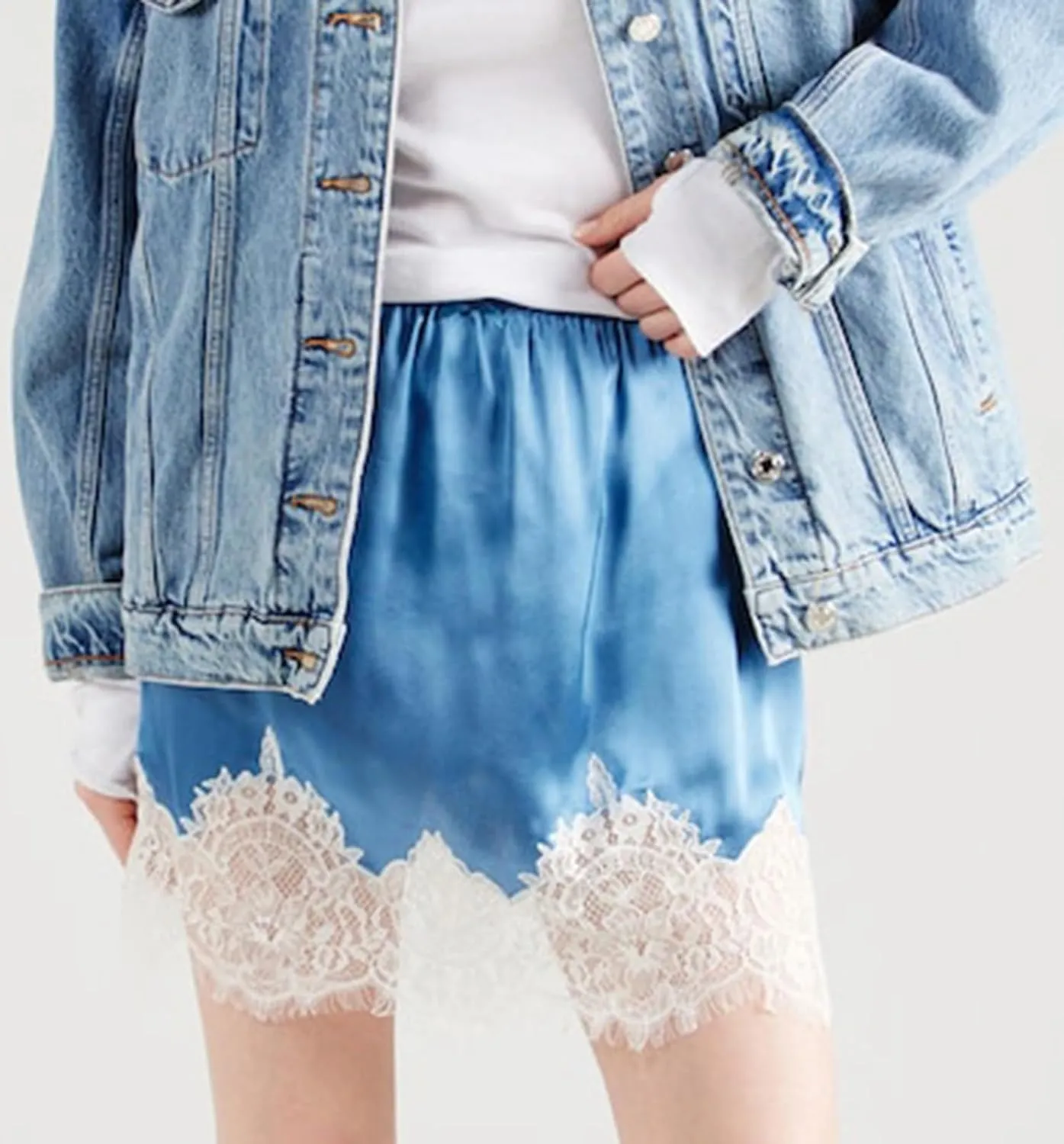 Women Y2k Lace Trim Slip Skirt A Line Pleated Flowy Layered Short Skirts Floral Lace Ruffle Tiered Half Underskirt