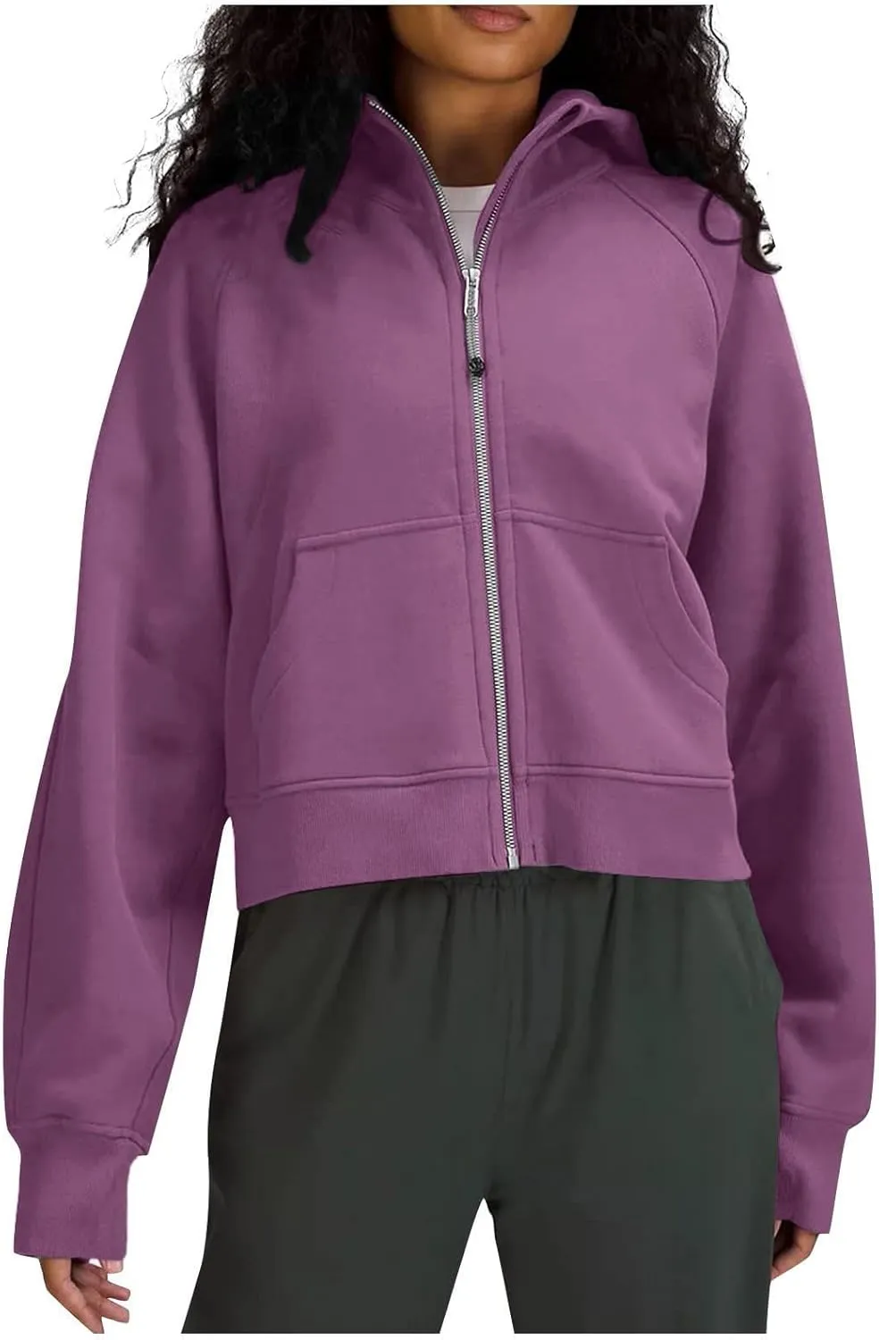 Women Zip Up Hoodies Y2k Cropped Sweatshirt Trendy Fleece Jacket Casual Collared Blouse Lightweight Long Sleeve Tops