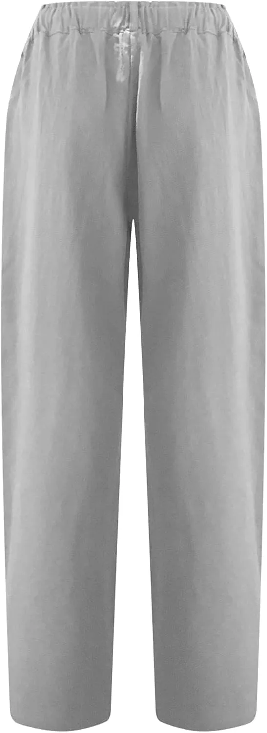 Womens Capris for Summer Dressy Fitted Capri Pants Cotton Linen Casual Pants 2024 Trendy Beach Vacation Outfits