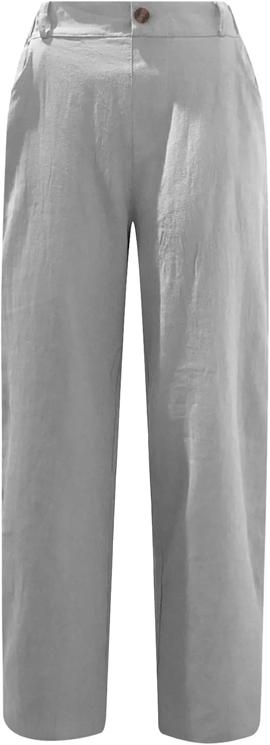 Womens Capris for Summer Dressy Fitted Capri Pants Cotton Linen Casual Pants 2024 Trendy Beach Vacation Outfits