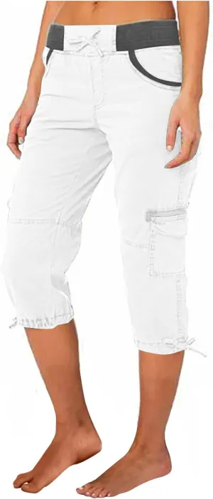 Womens Causal Cargo Pants Summer Capris Pants Lightweight Dressy Causal Pants Trendy Vacation Clothes 2024