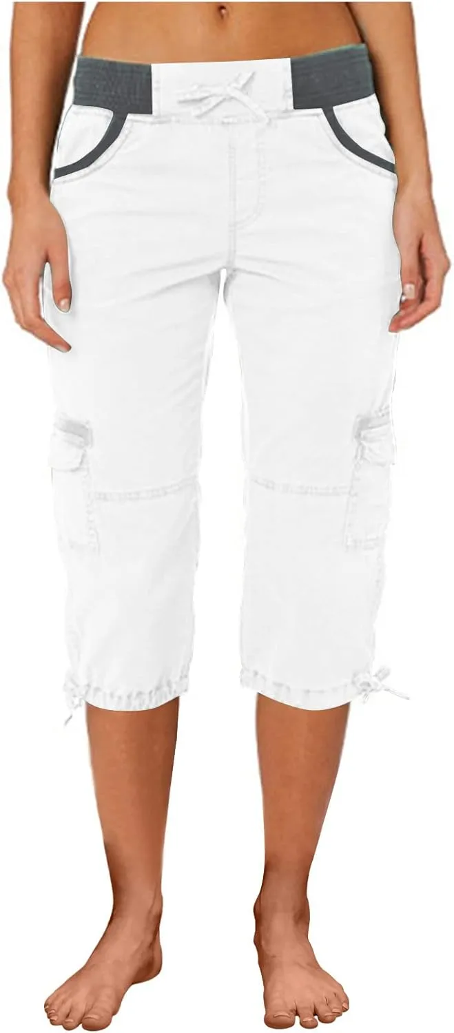 Womens Causal Cargo Pants Summer Capris Pants Lightweight Dressy Causal Pants Trendy Vacation Clothes 2024