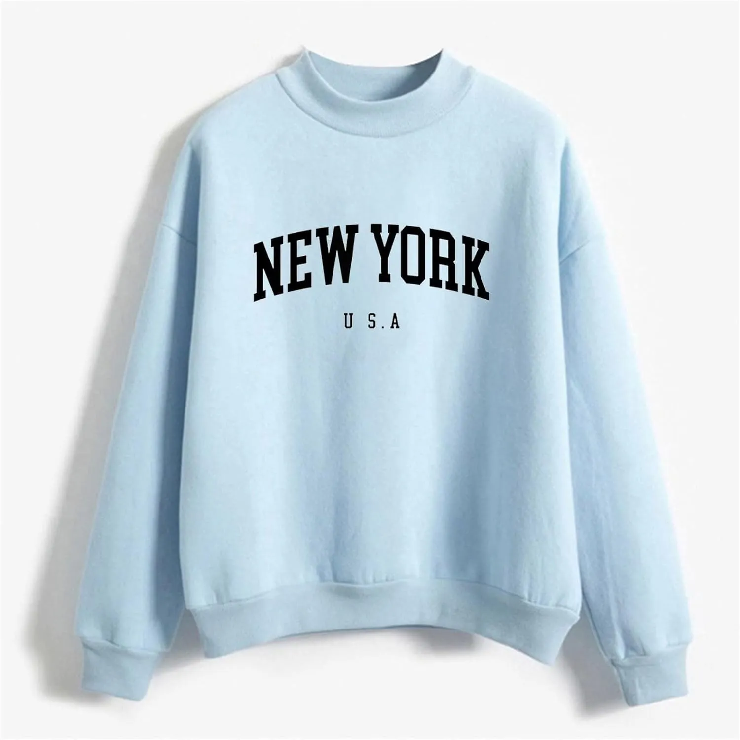 Womens Fashion Fall Outfits Crewneck Sweatshirts Casual Long Sleeve Top Teen Girls Y2K Clothes Cropped Fleece Pullover