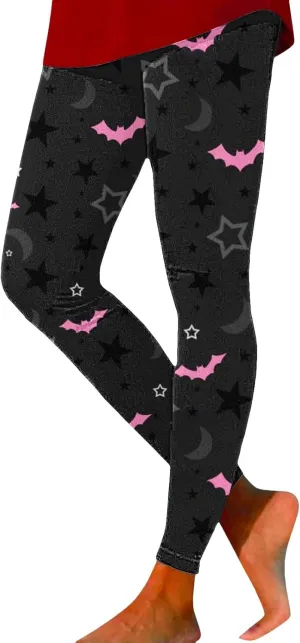 Women's Halloween Leggings Halloween Print Collection High Waist Women Leggings Compression Pants for Yoga Running