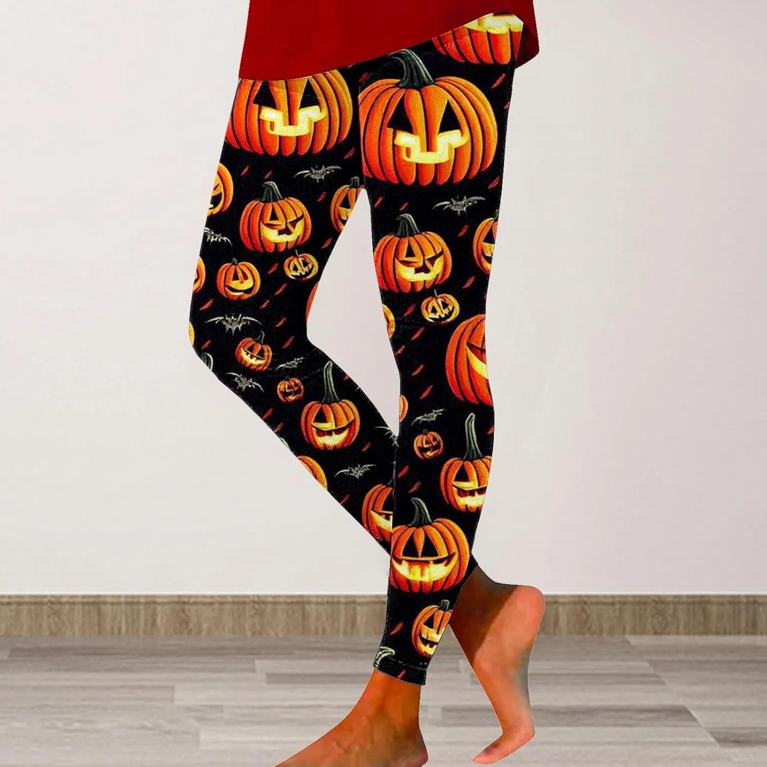 Women's Halloween Leggings Halloween Print Collection High Waist Women Leggings Compression Pants for Yoga Running