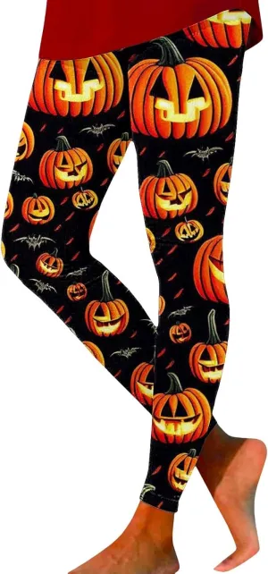 Women's Halloween Leggings Halloween Print Collection High Waist Women Leggings Compression Pants for Yoga Running