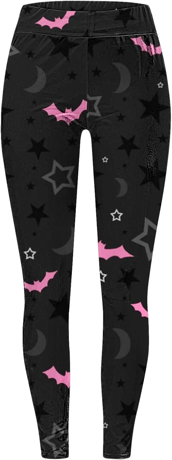Women's Halloween Leggings Halloween Print Collection High Waist Women Leggings Compression Pants for Yoga Running