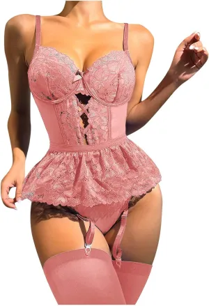 Women's Lingerie Set Lace Bralette And Panty Set Strappy Lace Lingerie Sexy Lingerie