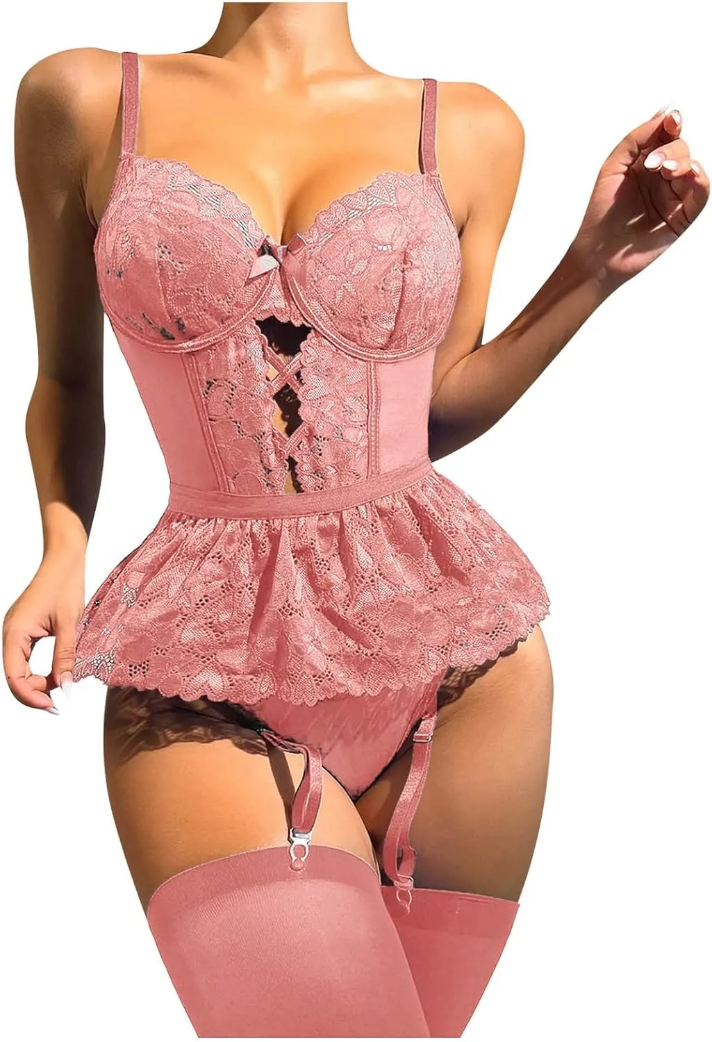 Women's Lingerie Set Lace Bralette And Panty Set Strappy Lace Lingerie Sexy Lingerie