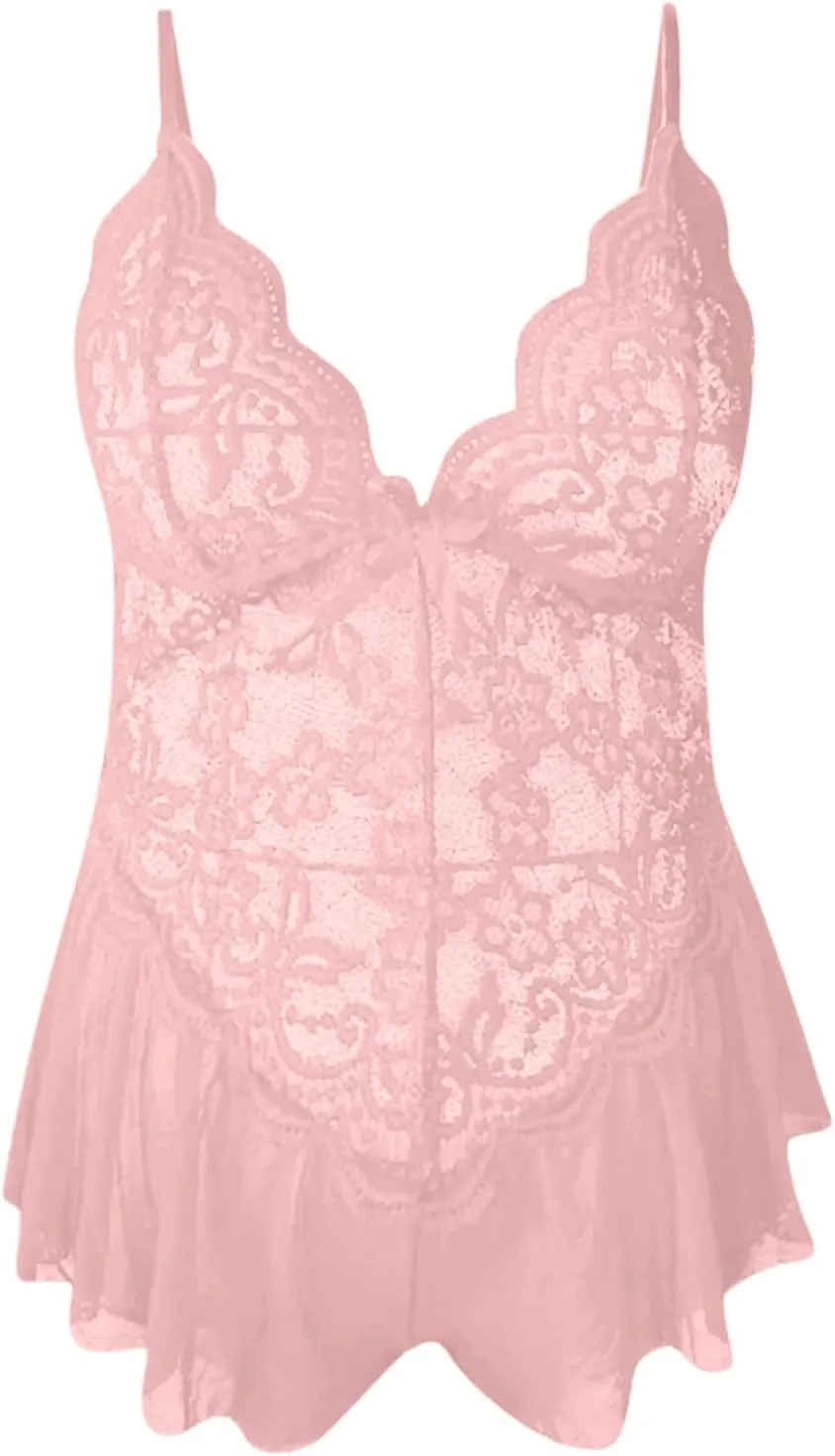 Womens Lingerie Sets Sexy Teddy Babydolls Push Up Sheer Bra and Knickers Set Bodysuit Nightwear Pjs