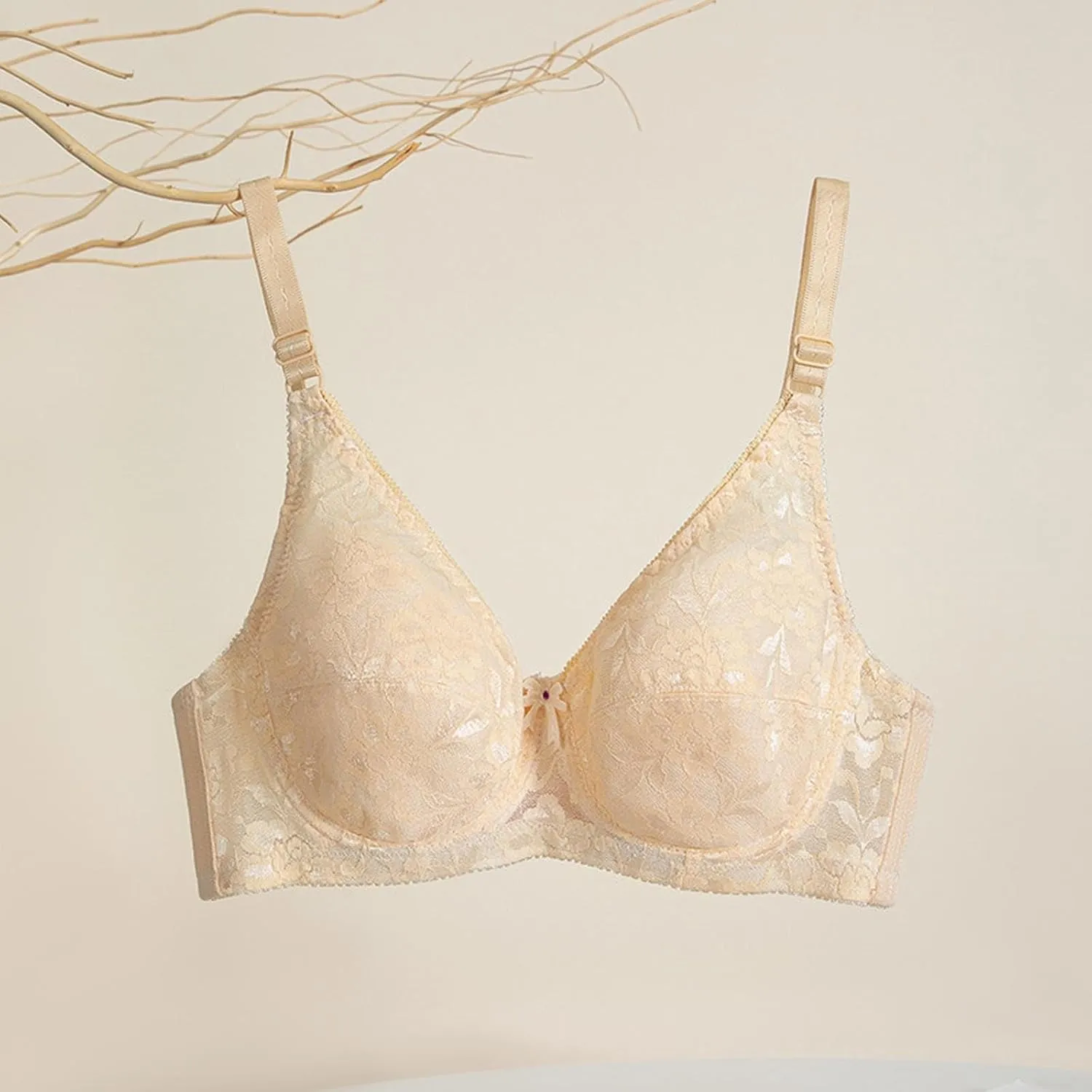 Women's Lingerie Sexy Lace Bra Push Up Effect Plus Size Bras Outfits Sheer Balconette Underwire Unlined Bralettes