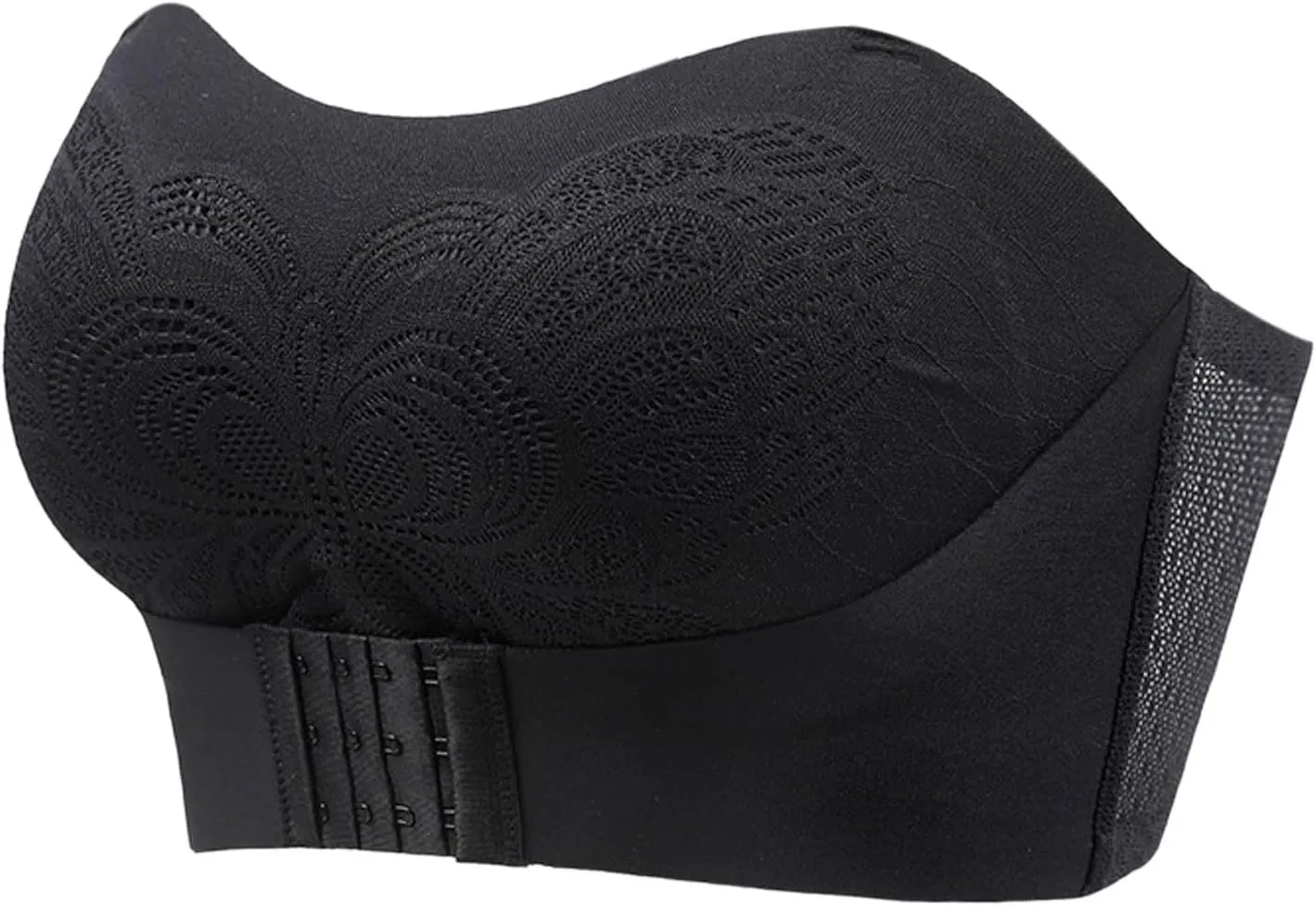 Womens Plus Size Lace Floral Bras Push Up No Underwire Bralettes Front Buckle Bra with Convertible Shoulder Straps