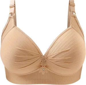 Womens Seamless Deep V Bras No Underwire Comfort Push Up Mesh Bras Wireless Bralette Everyday Bra