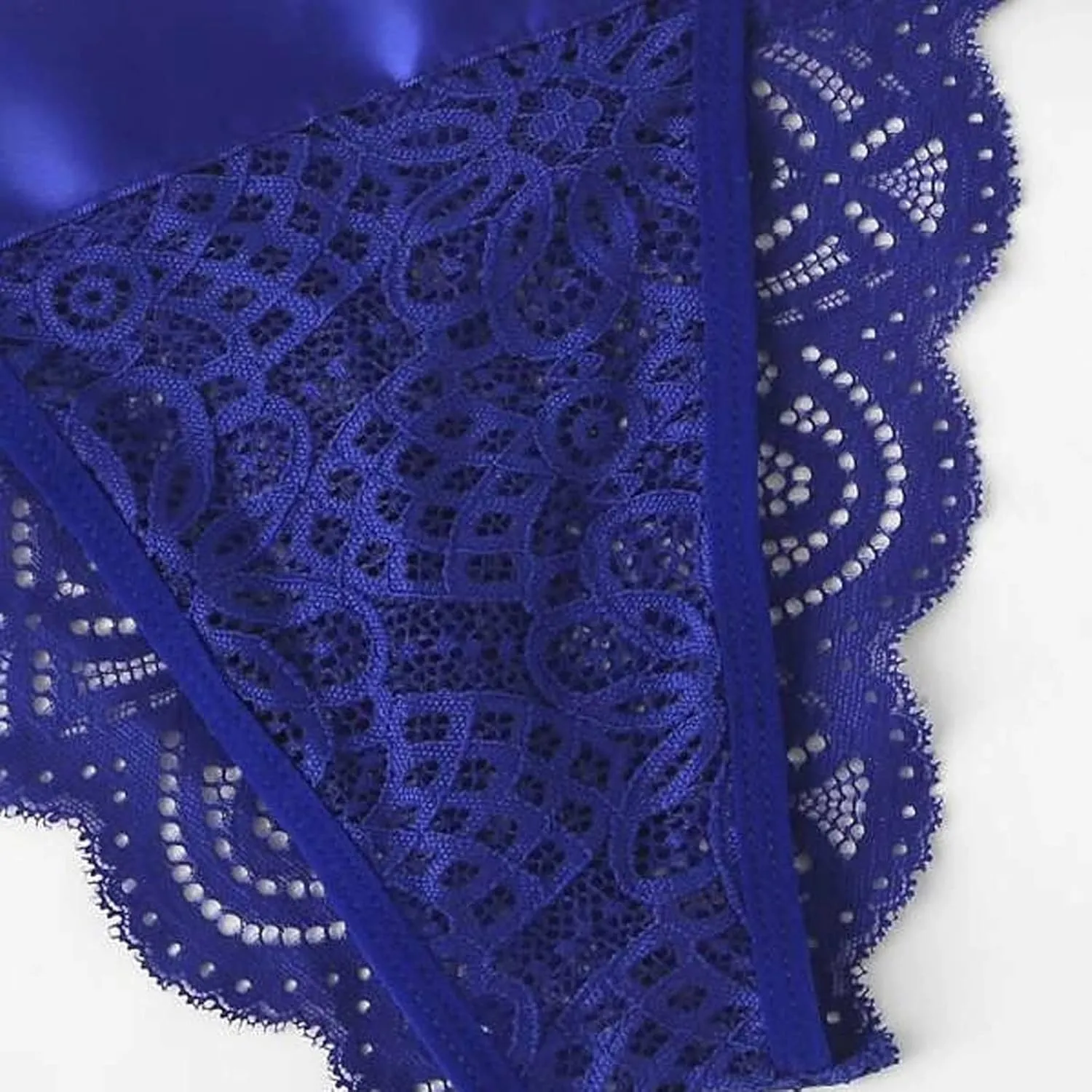 Women's Sexy Strappy Lace Lingerie Set See Through Underwear Floral Lace Bralette Sheer Bra and Panty Set Babydolls