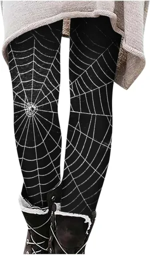 Women's Sugar Halloween Leggings Halloween Print Collection High Waist Women's Leggings Compression Pants Yoga