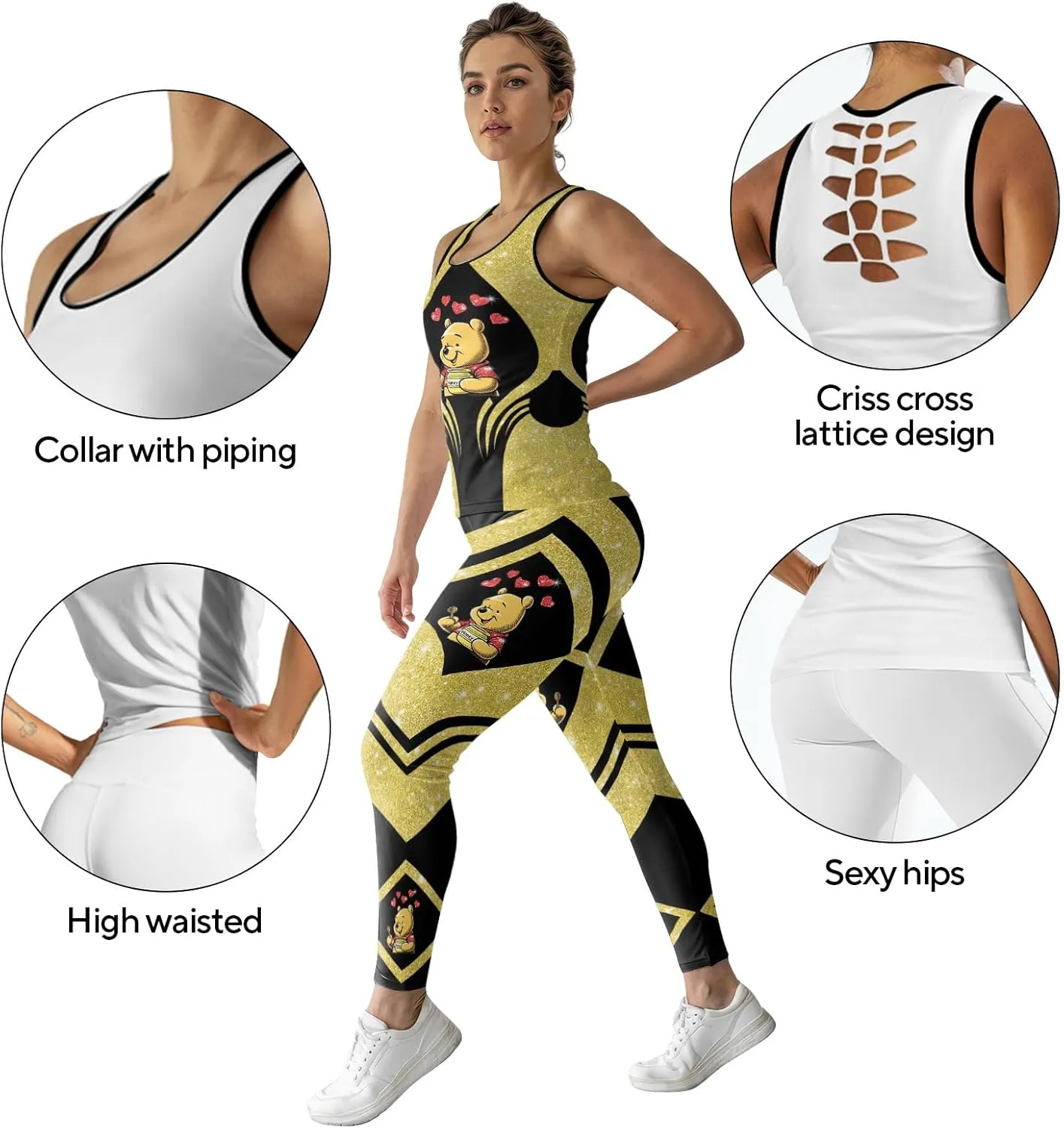 Workout Sets 2 Piece, Women High Waist Leggings Tank Top, Activewear Set For Women, Sport Outfit, Mother's Day Gifts