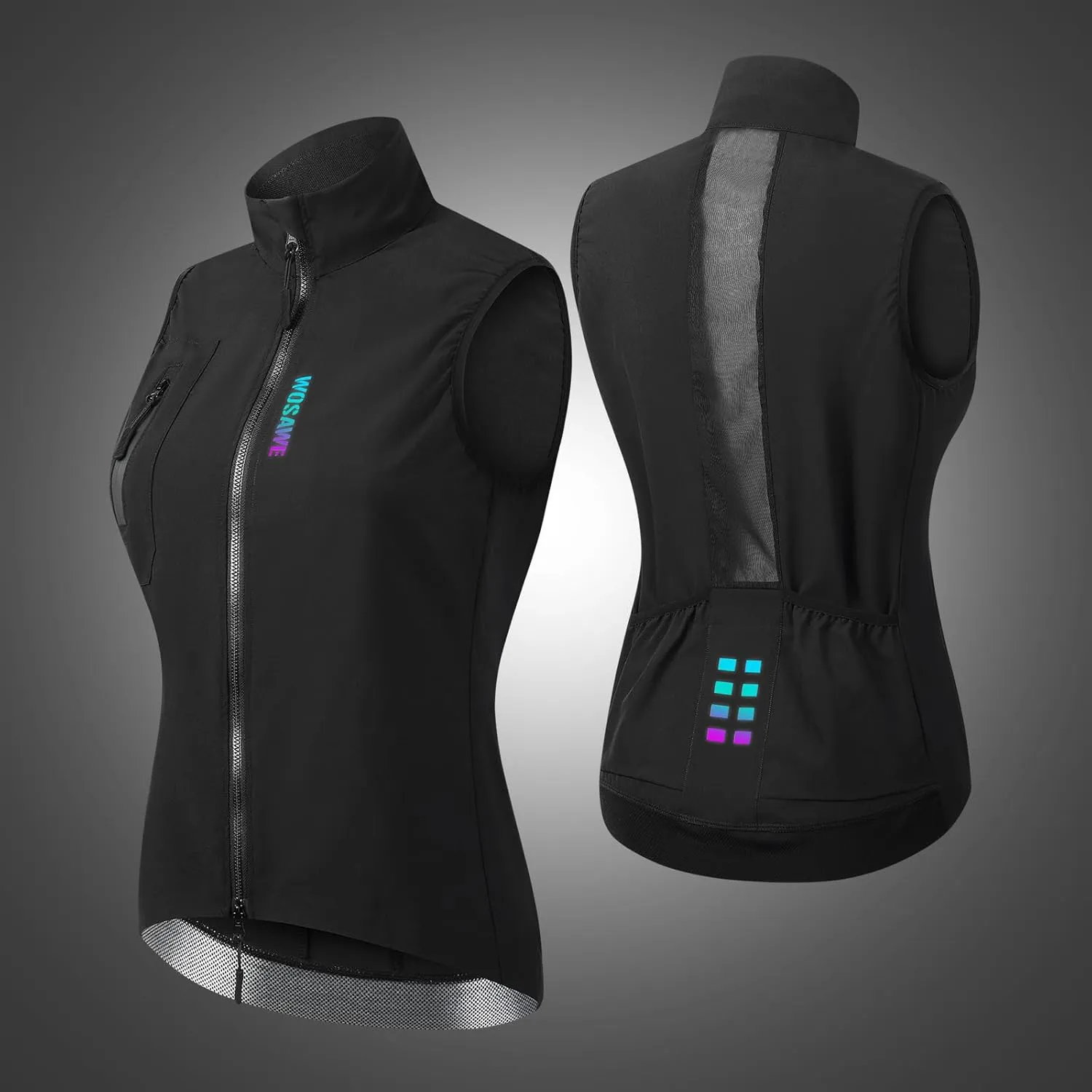 WOSAWE Women's Cycling Vest Lightweight Breathable Running Gilet Sleeveless Sport Jacket