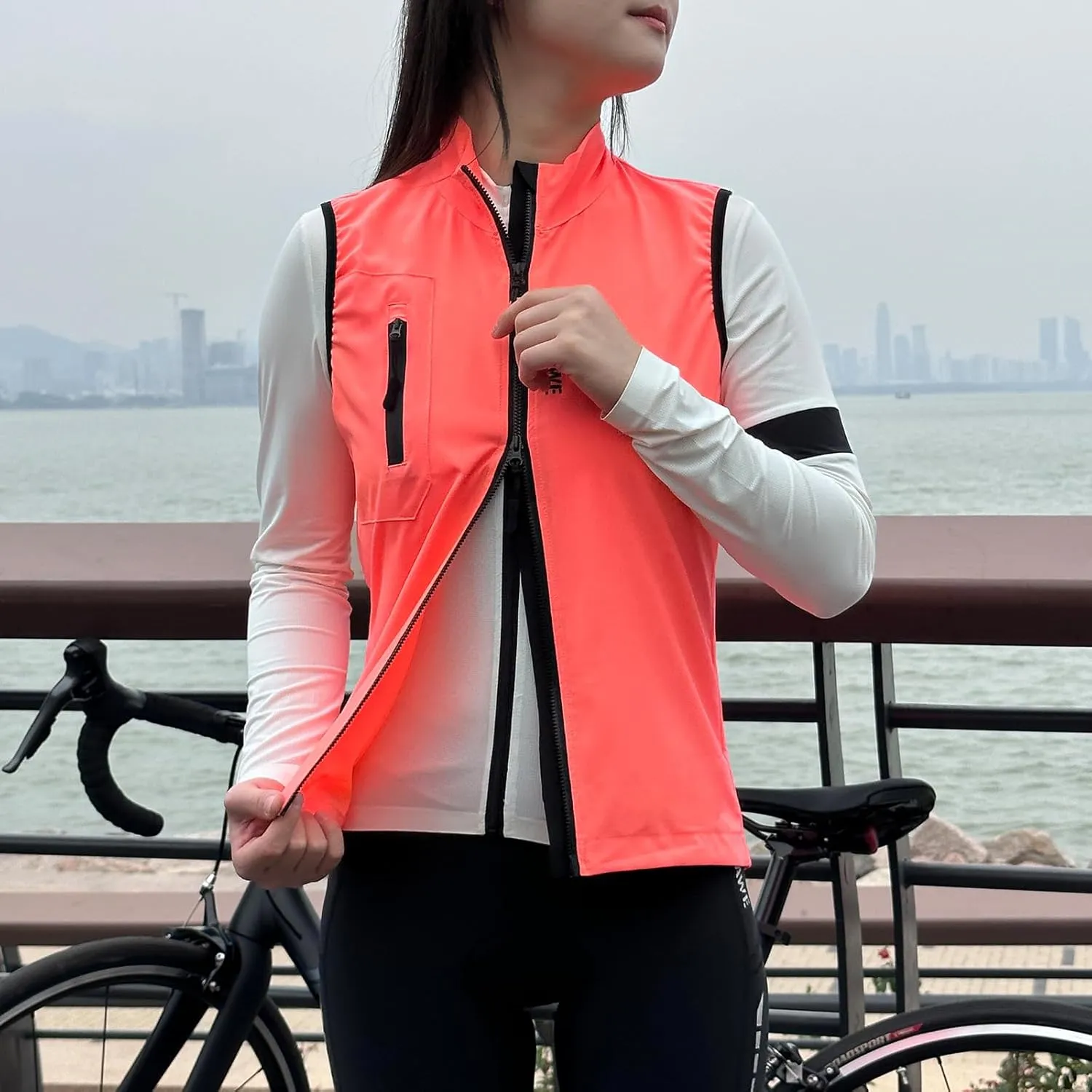 WOSAWE Women's Cycling Vest Lightweight Breathable Running Gilet Sleeveless Sport Jacket