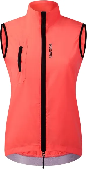 WOSAWE Women's Cycling Vest Lightweight Breathable Running Gilet Sleeveless Sport Jacket