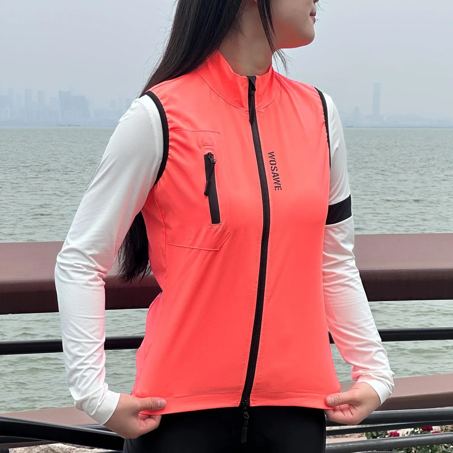 WOSAWE Women's Cycling Vest Lightweight Breathable Running Gilet Sleeveless Sport Jacket