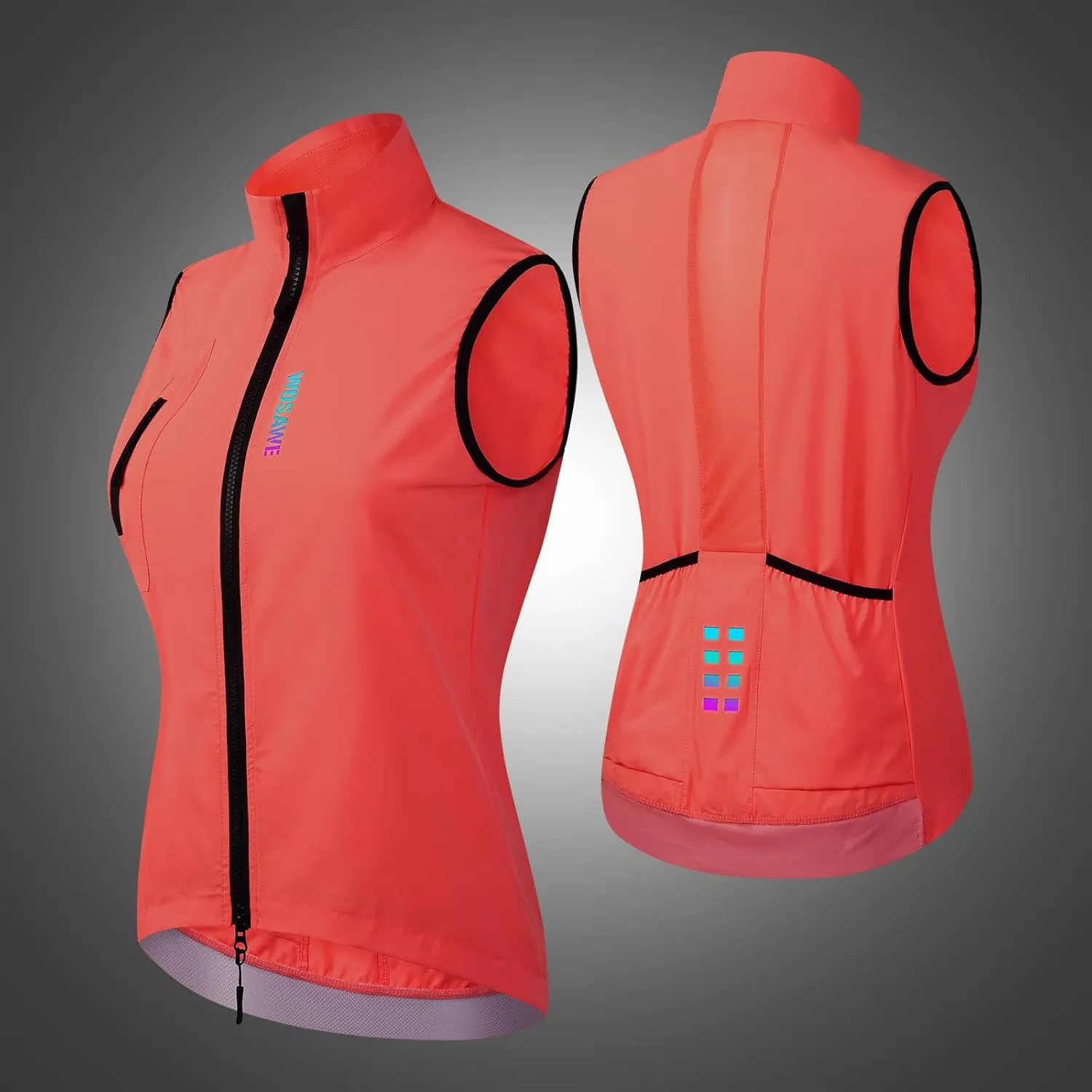 WOSAWE Women's Cycling Vest Lightweight Breathable Running Gilet Sleeveless Sport Jacket
